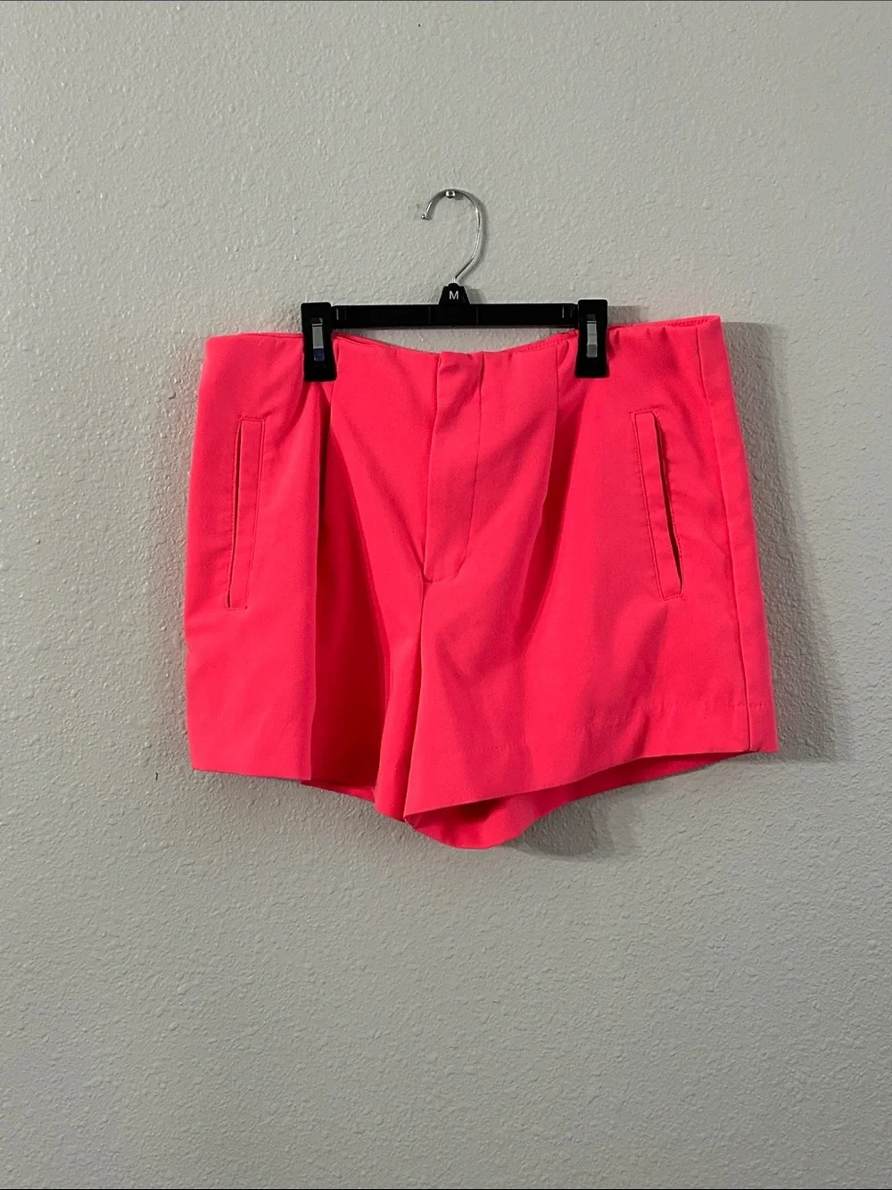 A New Day Neon Pink Women's High-Waist Pleat Front Shorts
